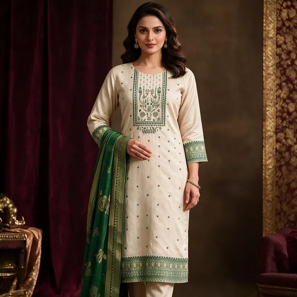 Cream_Chanderi_Straight_Embroidered_Kurta_Set_For_Women