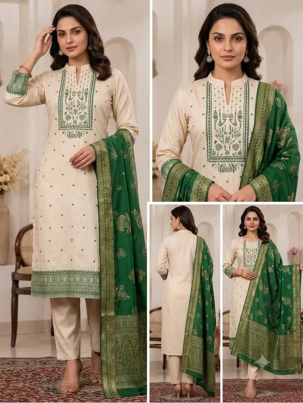 Cream_Chanderi_Straight_Embroidered_Kurta_Set_For_Women