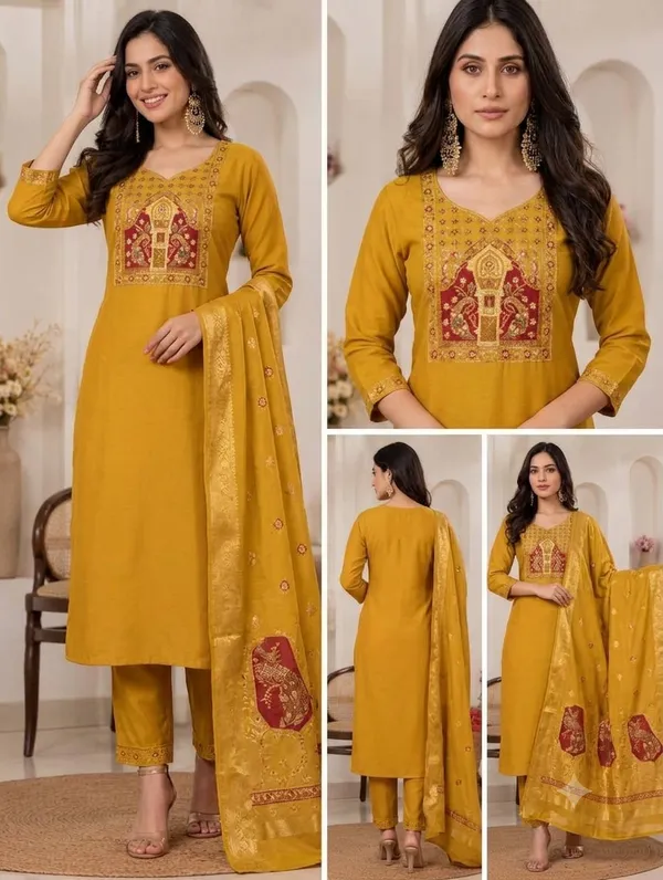 Mustard_Embroidered_Straight_Kurta_Set_for_Women