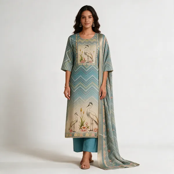 Turquoise_Cotton_Printed_Ethnic_Suit_Set_For_Women