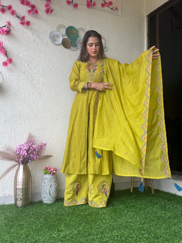 Lime_Green_Embellished_Flared_Kurta_Set_for_Women