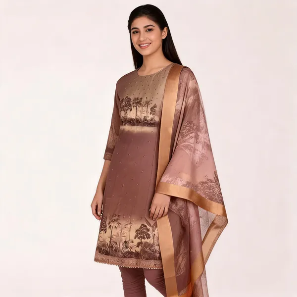 Brown_Shimar_Cotton_Straight_Printed_Ethnic_Kurta_Set_For_Women