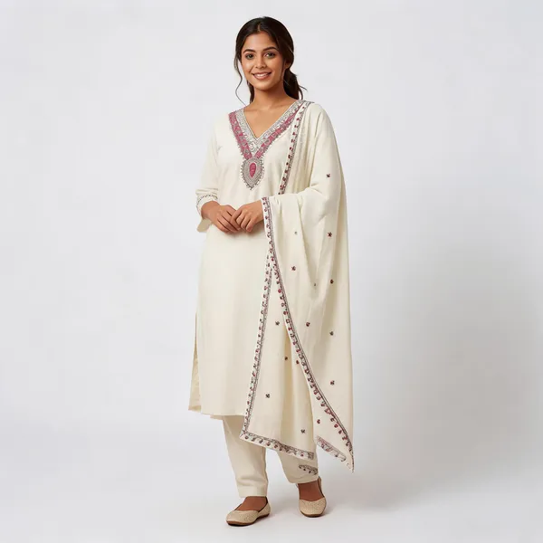 Cream_Mul_Cotton_Straight_Embroidered_Kurta_Set_For_Women