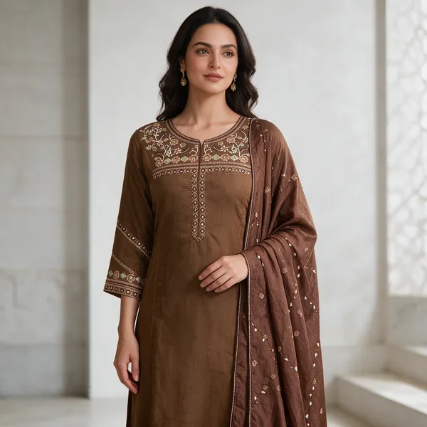 Olive_Pure_Cotton_Embroidered_Kurta_Set_With_Dupatta_For_Women
