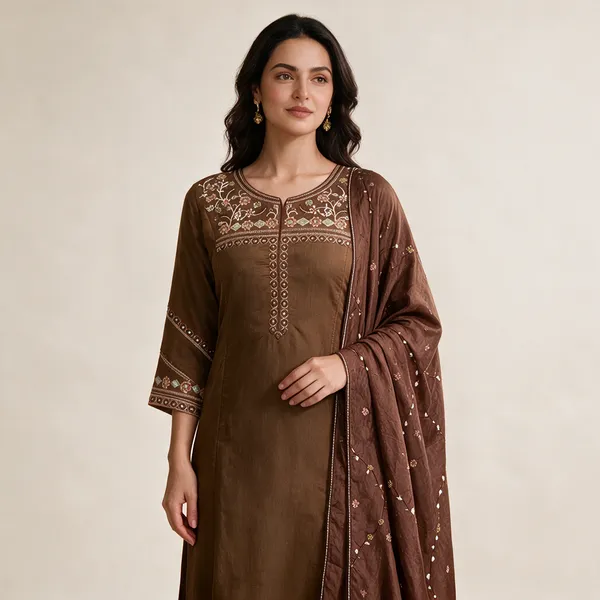 Olive_Pure_Cotton_Embroidered_Kurta_Set_With_Dupatta_For_Women