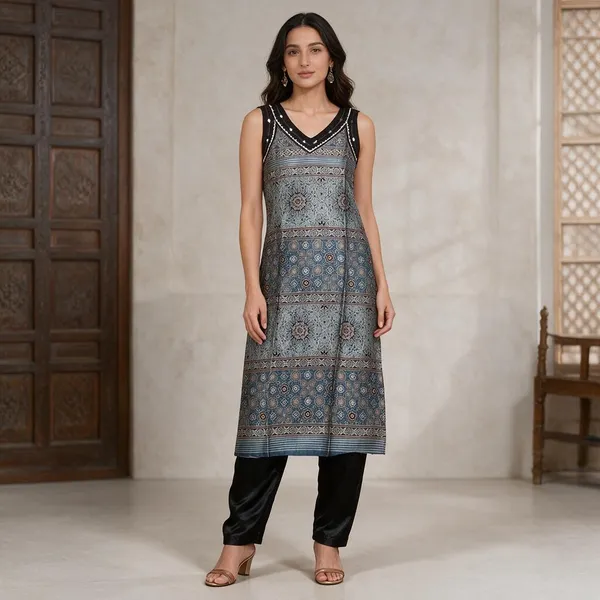 Multicolour_Printed_Sleeveless_Kurta_Set_for_Women