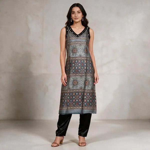 Multicolour_Printed_Sleeveless_Kurta_Set_for_Women