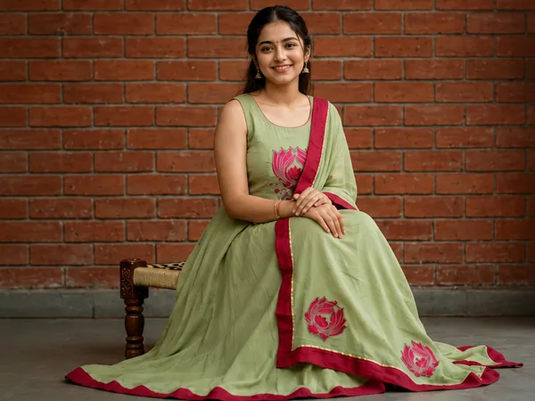 Green_Mul_Cotton_Flared_Embroidered_Anarkali_Suit_Set_For_Women