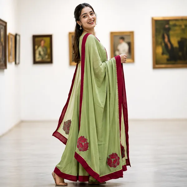 Green_Mul_Cotton_Flared_Embroidered_Anarkali_Suit_Set_For_Women