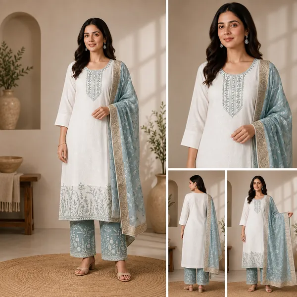 White_And_Blue_Embroidered_Kurta_Set_for_Women