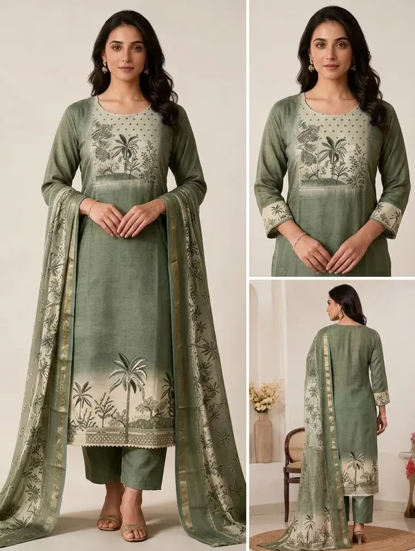 Green_Cotton_Straight_Printed_Kurta_Set_For_Women