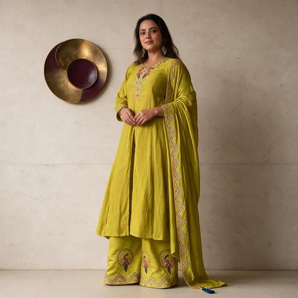 Lime_Green_Embellished_Flared_Kurta_Set_for_Women