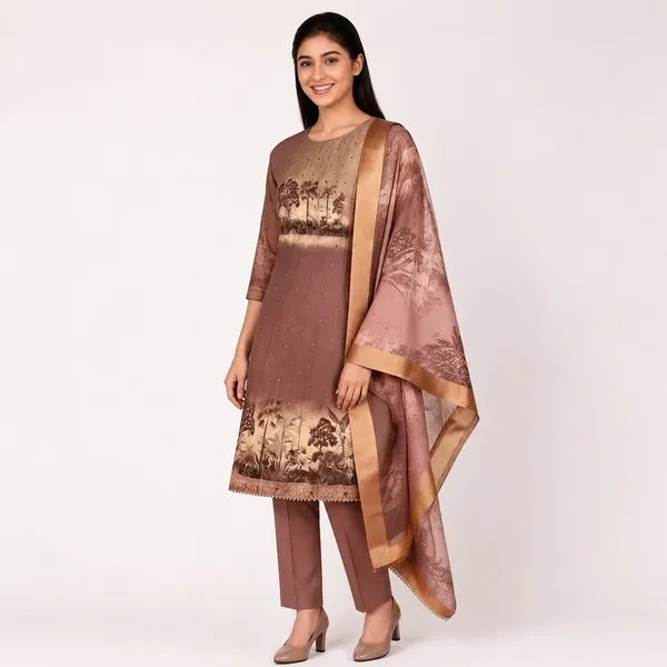 Brown_Shimar_Cotton_Straight_Printed_Ethnic_Kurta_Set_For_Women