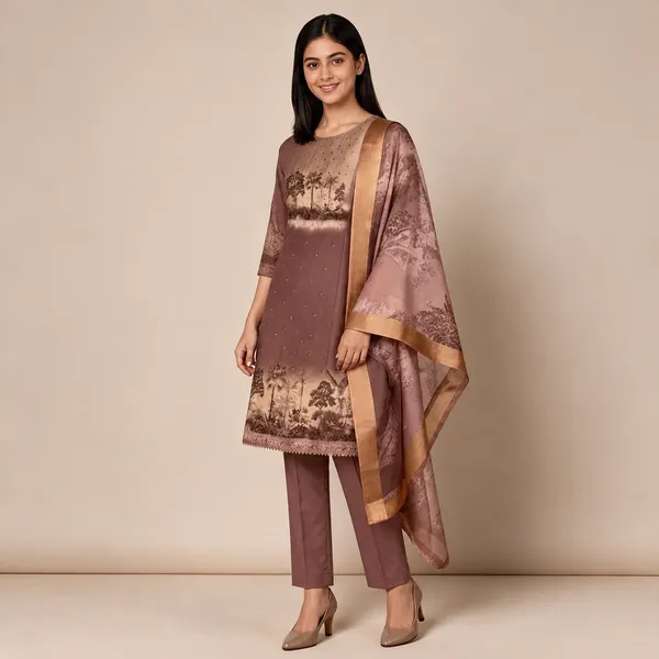 Brown_Shimar_Cotton_Straight_Printed_Ethnic_Kurta_Set_For_Women