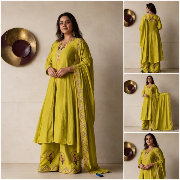 Lime_Green_Embellished_Flared_Kurta_Set_for_Women