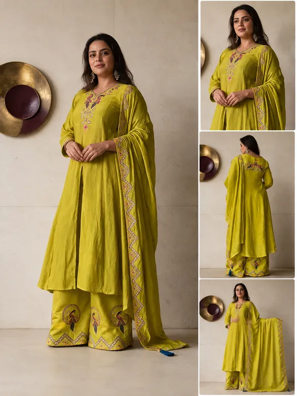 Lime_Green_Embellished_Flared_Kurta_Set_for_Women