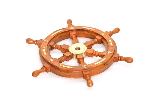 Ship_Wheel_With_Solid_Wooden_Handles_With_Metal_Anchors_And_Brass_Plates_On_The_Rim