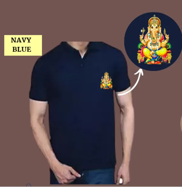 T_Shirt_Ganesh_Chathurthi_Special_Navy_Blue_Pure_Cotton