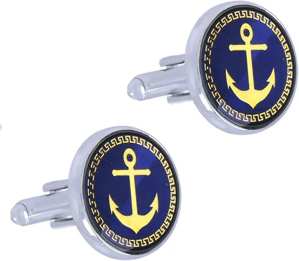 Premium_Quality_Blue_Colour_Anchor_Cufflink_Set_Of_2
