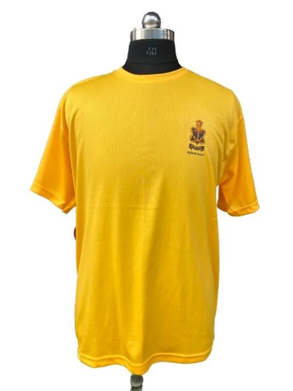 T_Shirt_Navy_Round_Neck_Golden_Orange