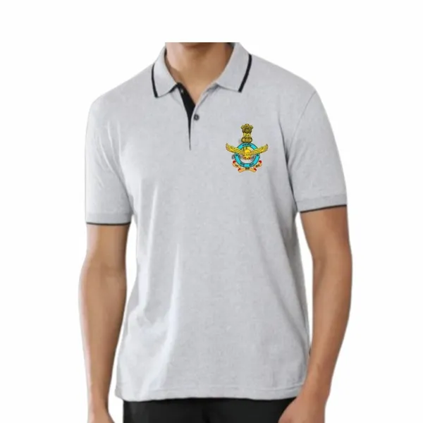 T_Shirt_Iaf_Premium_Collar_Grey_Pure_Cotton