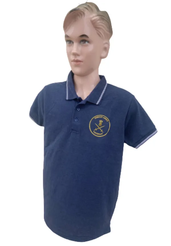 T_Shirt_Army_Navy_Blue_Collar_Pure_Cotton