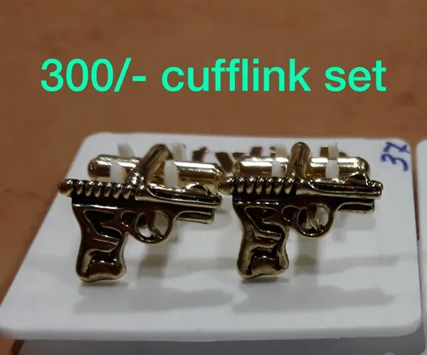 Pistol_Golden_Finish_Cufflink_Set_Of_2
