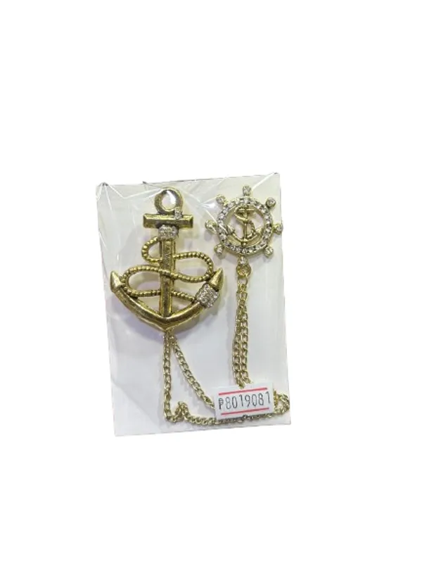 Golden_Anchor_And_Ship_Wheel_Chained