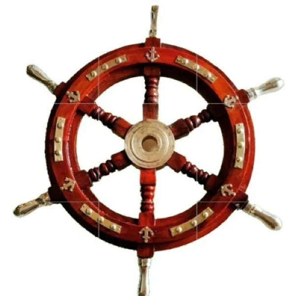 Brass_Handles_Ship_Steering_Wheel