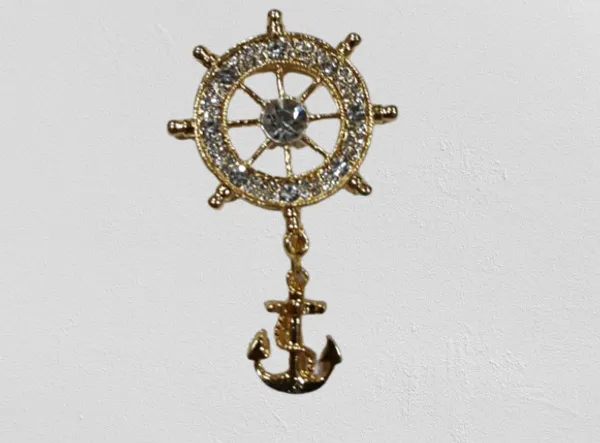 Ship_Wheel_Broach_With_White_Stones_With_Hanging_Anchor_Golden_Finish