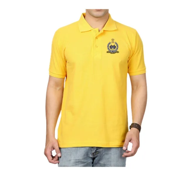 T_Shirt_Meg_Collared_Golden_Orange_Pure_Cotton