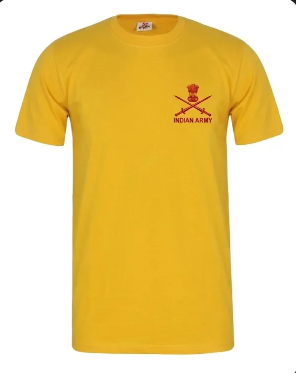 T_Shirt_Army_Golden_Orange_Round_Neck