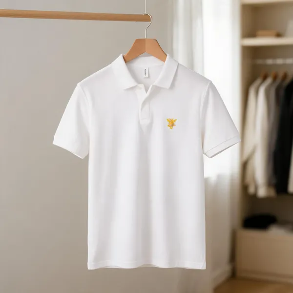 White_Cotton_Blend_Collared_Nda_T_Shirt_For_Men