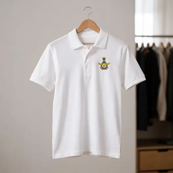 White_Poly_Cotton_Collar_Iaf_T_Shirt_For_Men