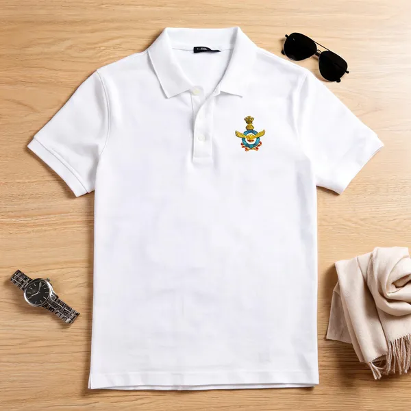 White_Poly_Cotton_Collar_Iaf_T_Shirt_For_Men
