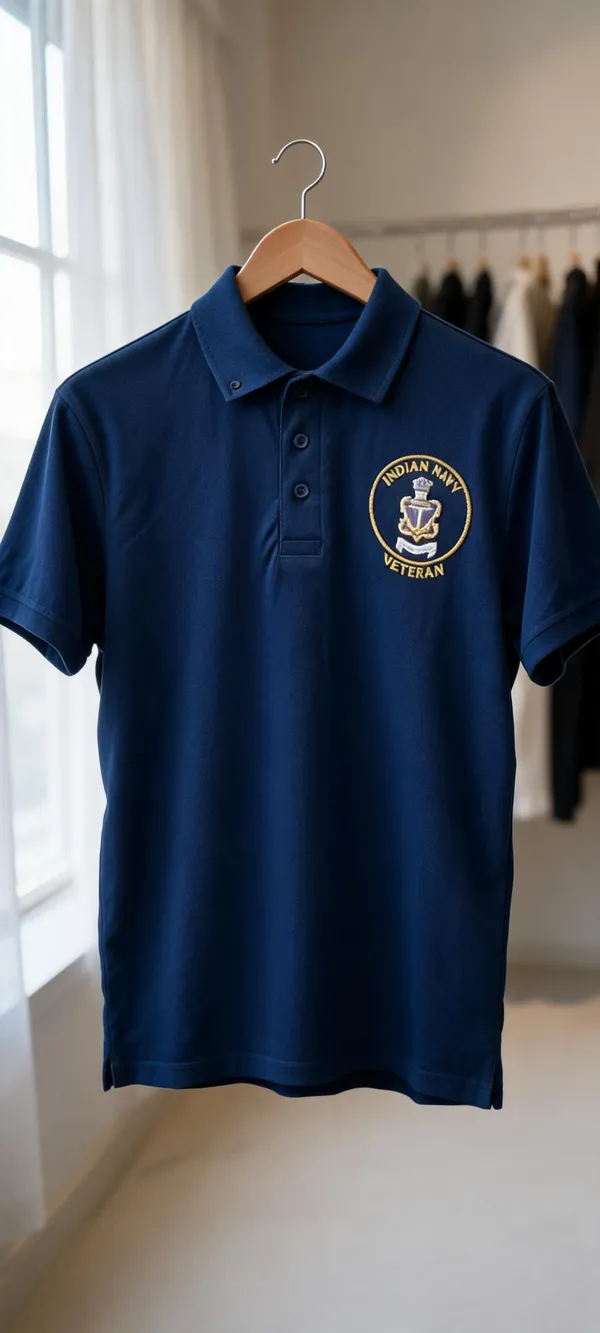 Navy_Blue_Poly_Cotton_Collar_Iaf_T_Shirt_For_Men