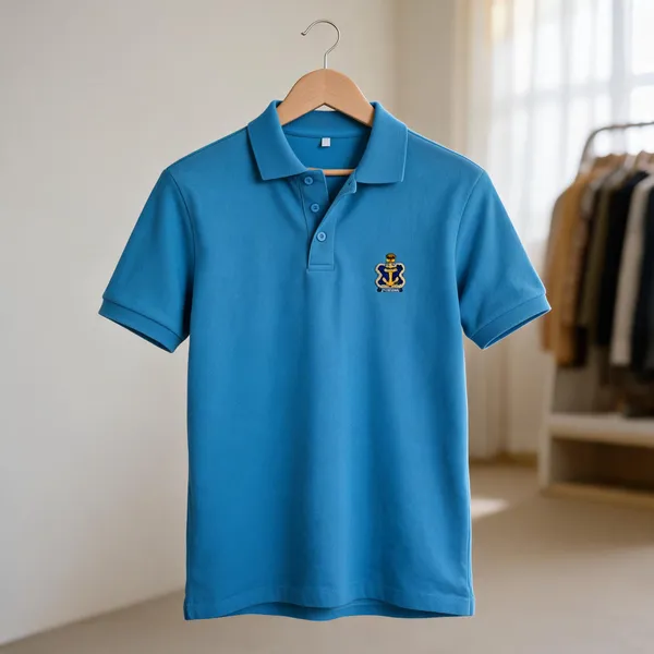 Sky_Blue_Poly_Cotton_Collar_Navy_T_Shirt_For_Men