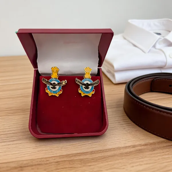 Blue_Yellow_Alloy_Iaf_Air_Force_Cufflinks_Set_Of_2