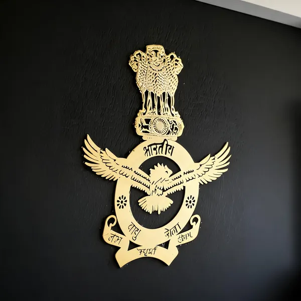 Golden_Metal_Laser_Cut_Air_Force_Self_Adhesive_Sticker