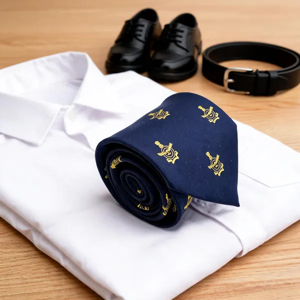 Blue_Polyester_Iaf_Logo_Woven_Tie_For_Kids