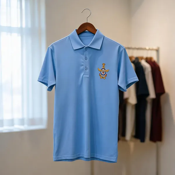 Blue_Poly_Cotton_Dry_Fit_Collar_Iaf_T_Shirt_For_Men