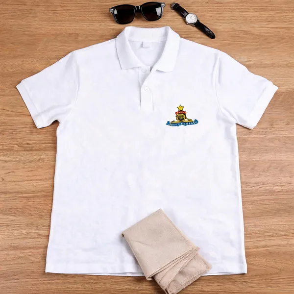 White_Polyester_Cotton_Artillery_T_Shirt_For_Men