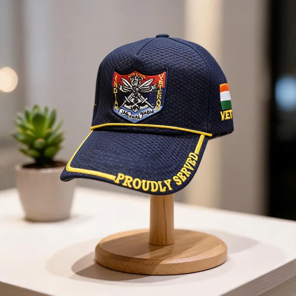 Blue_Polyester_Triservice_Veteran_Cap_For_Men_Women