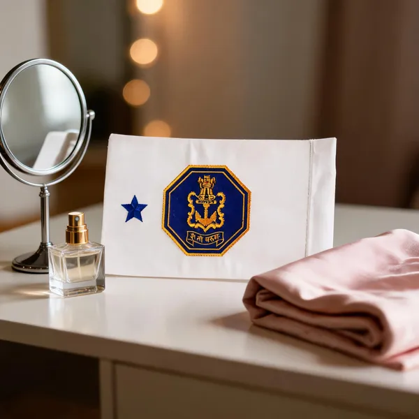 White_&_Blue_Zari_Embroidered_Navy_Logo_Car_Flag_Pendant