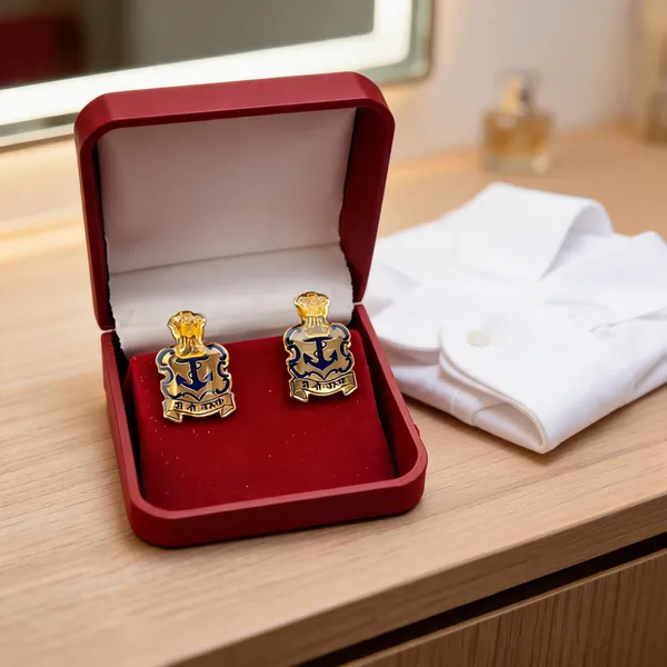 Golden_Blue_Alloy_Indian_Navy_Cufflinks_Set_Of_2_For_Unisex