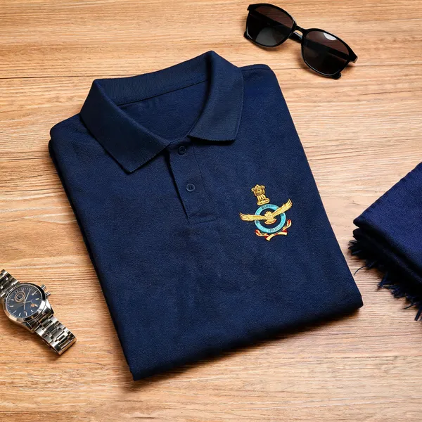 Navy_Blue_Cotton_Blend_Collared_Iaf_T_Shirt_For_Men