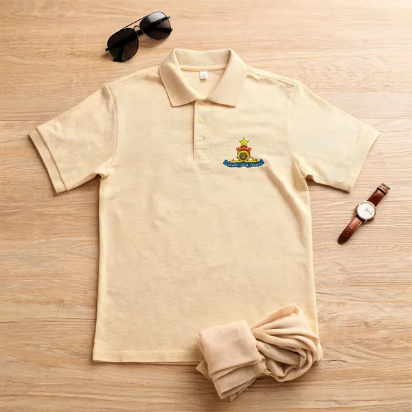 Cream_Polyester_Cotton_Artillery_T_Shirt_For_Men