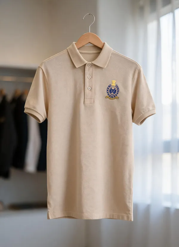 Off_White_Poly_Cotton_Corps_Of_Engineers_T_Shirt_For_Men