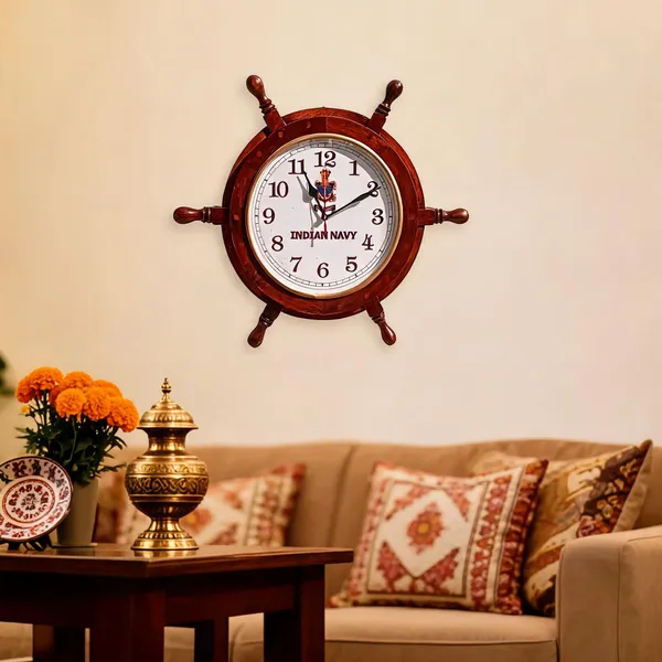 Wood_Metal_Glass_Indian_Navy_Ship_Wheel_Wall_Clock_18_Inch