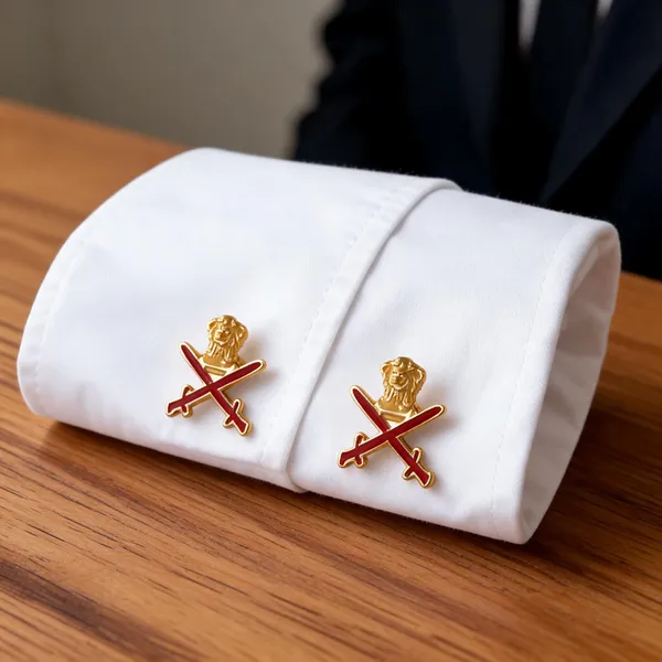 Golden_Alloy_Army_Insignia_Cufflinks_Set_Of_2_For_Unisex